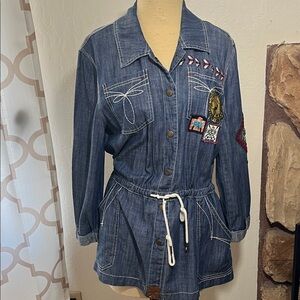 Double D Ranch Blue Jean Jacket with Embroidered Accents
